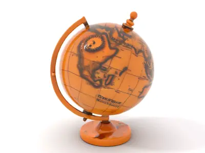 Vintage Brass Globe model pack Low-poly 3D model
