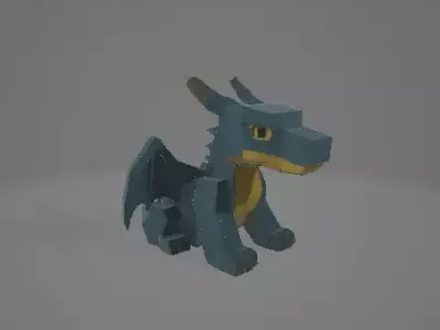 Low poly baby dragon 3D model