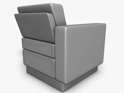 White Leather Armchair 3D model