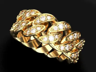 CUBAN RING SIZE 10 USA 3D print model