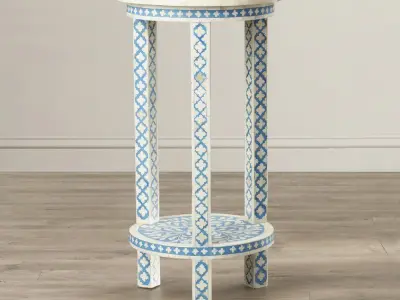 Bull Ouitchambo Bone Inlay End Table 3D model