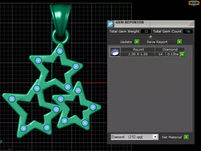 gold star pendant 3D printable model  3D print model buy