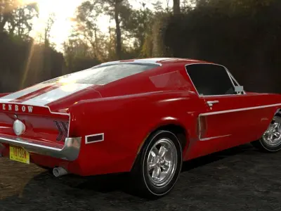 American Sports Car Low-poly 3D model