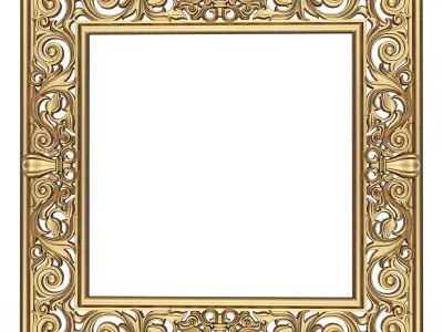 Classic Frame and Mirror Collection 04 Low-poly 3D model