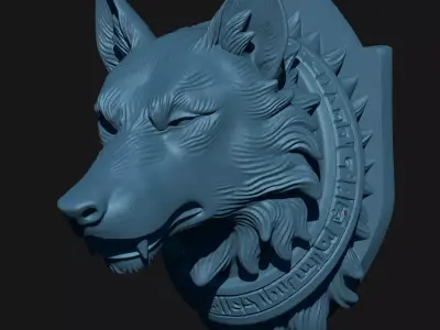 wolf sculpture 3D print model shop
