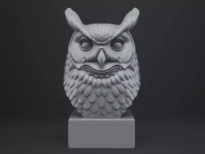 Owl Bust - Animal Figurine 3D print model