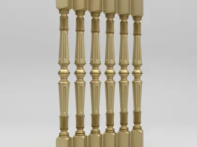 Carved Baluster 3D model 2