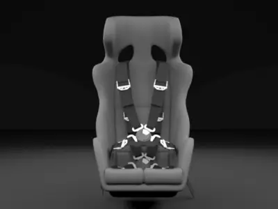 Racing seat - v1  Low-poly 3D model