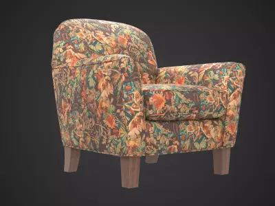 Vintage Armchair 3D Model Textured FBX OBJ Blend 3D model
