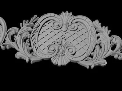 Central decor ornament for furniture 3D model 814