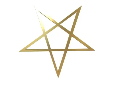 Inverted Pentagram Symbol v1 003 Low-poly 3D model