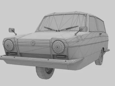 3 Wheel Superwagon Classic Car Low-poly 3D model
