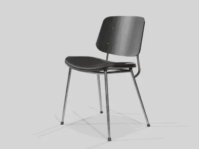 Soborg Metal Base-Model 3061-black lacquered and chrome Low-poly 3D model