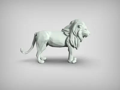 Lion - Low Poly  3D print model