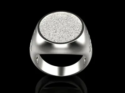 Oval signet ring with cross model 550 3D print model