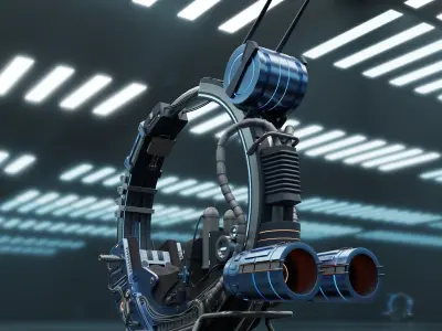 Sci-fi motorbike 3D model