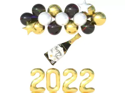 BALLOONS NEW YEAR 2 3D model