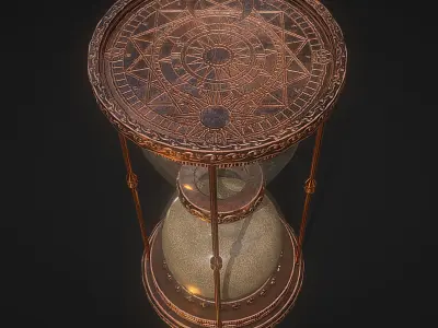 Medieval Hourglass Low-poly 3D model