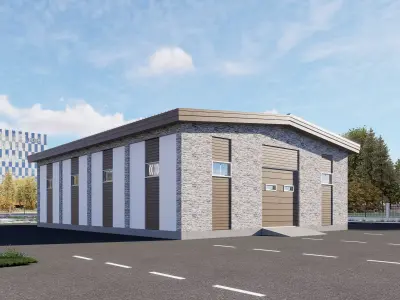 Garage Low-poly 3D model purchase