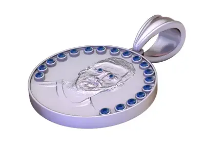Luxury Portrait Medallion Pendant 3D Printable  3D print model