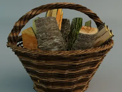 Wicker Basket Free 3D model