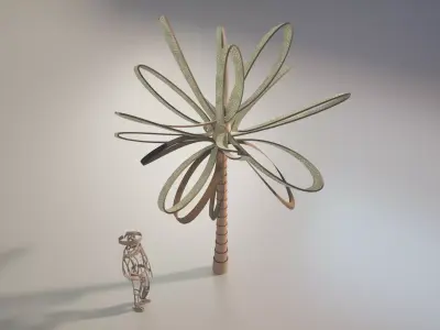 Conceptual palm tree S1Bv3 Low-poly 3D model