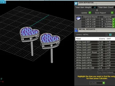Stud heart earring model 674 3D print model