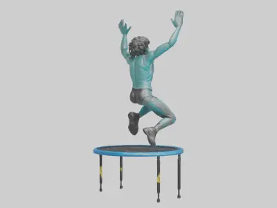 Trampoliner MidBounce statue model Low-poly 3D model