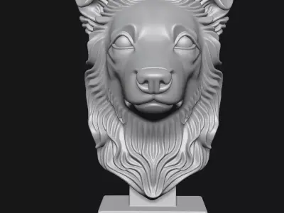 Dog head sculpture 3D print model
