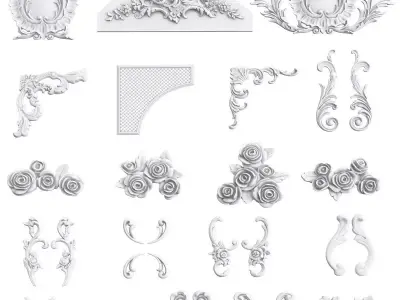 Classic Pattern Set 01 Low-poly 3D model