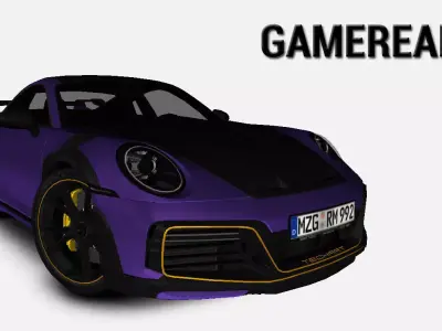 Porsche 911 992 Techart GT Street R 2022 Gameready Low-poly 3D model