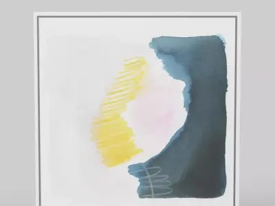 Human Abstract Wall Art Blue Low-poly 3D model