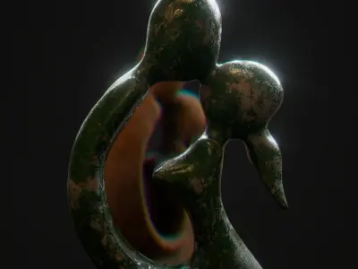 Statuette of a kissing couple 3D model