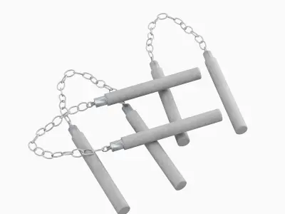 Leather Nunchaku 04 3D model