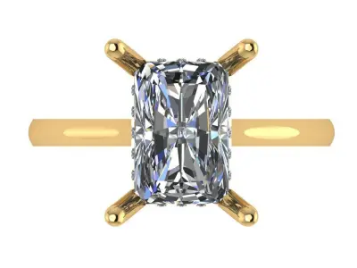 Simple emerald cut solitaire 3D print model