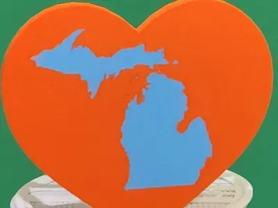 I LOVE MICHIGAN Trailer Hitch Cover 3D print model