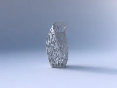Vase twisted bent quadratic with smooth organic lattice 3D print model
