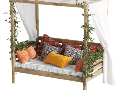 Garden daybed 3D model