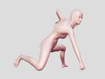 Woman fighter statue 3D print model