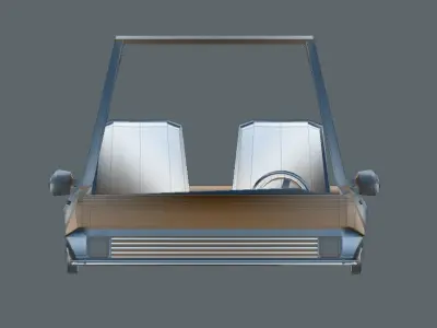 Cartoon car low poly 3D model