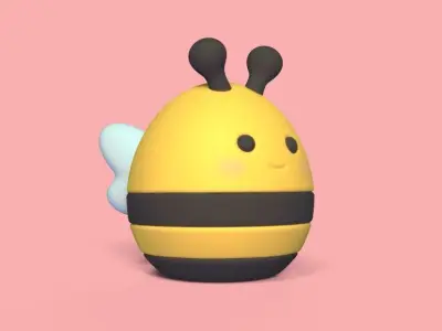 Round Bee 3D print model