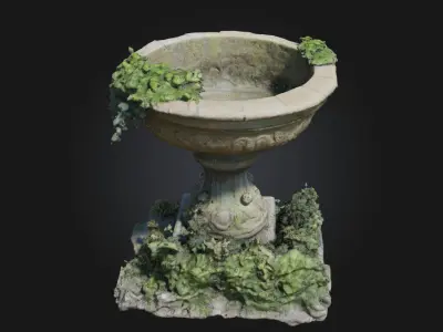 Stone Garden Elegance  Tranquility Carved in Stone 3D model