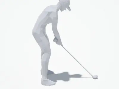Golf Pose Sport Character Low-poly 3D model