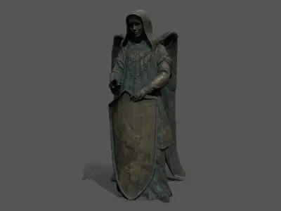 woman Statue Low-poly 3D model 5