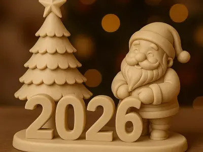 3D Printed Christmas Decoration 2026 Santa Claus Tree 3D print model