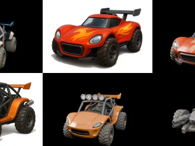 Gt one Car bundle 13 pack 100 glb 3D model