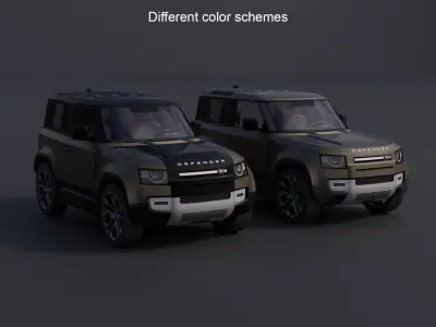 Land Rover Defender 90 Low-poly 3D model