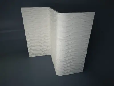04 WAVES PATTERN WALL Low-poly 3D model