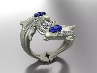 Ring Dolphins 3D print model