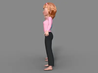 3D Cartoon Man and Woman 3D model